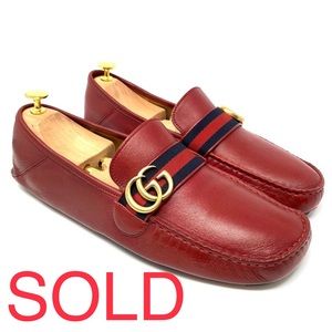 GUCCI 'Noel' Men's GG Buckle Red Driver Loafer